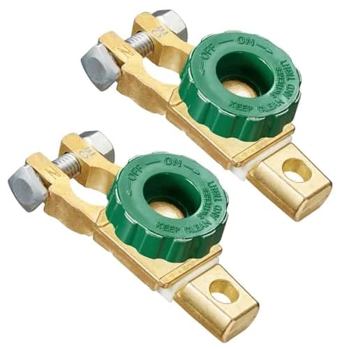 Spurtar Battery Disconnect Switch 12V 125A Continuous | Rotary Top Post for Cars, Boats, RVs — Green 2PCS