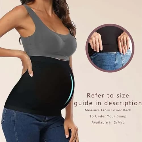 Diravo 3 Pack Maternity Belly Bands for Pregnancy Support & Extenders | Medium thumbnail 2