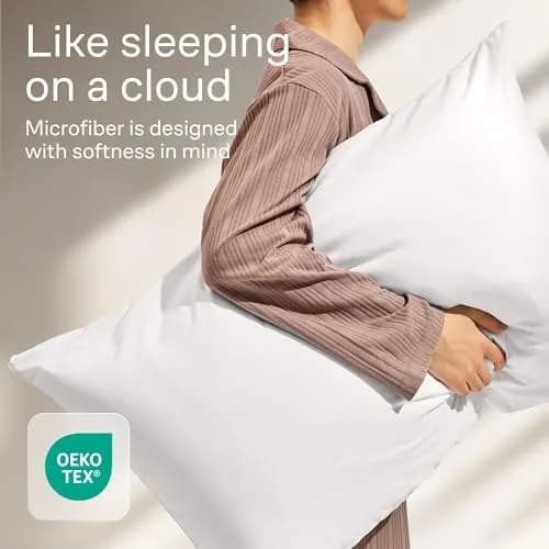 Niagara Sleep Solution Ultra Soft Pillow Protectors with Zipper King Size | Breathable Microfiber, Set of 4, White thumbnail 4