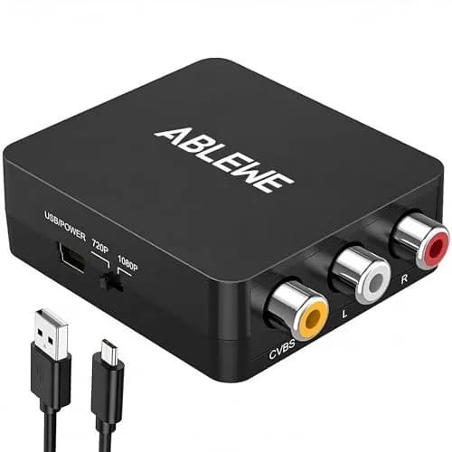 ABLEWE RCA to HDMI Converter 1080P | AV to HDMI Adapter for TV/PC/PS3/ Xbox thumbnail 1
