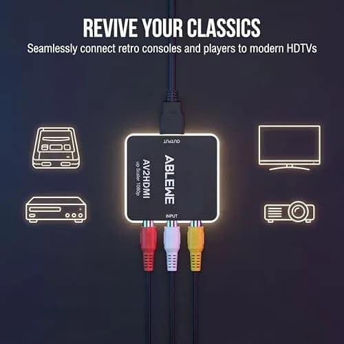 ABLEWE RCA to HDMI Converter 1080P | AV to HDMI Adapter for TV/PC/PS3/ Xbox thumbnail 5