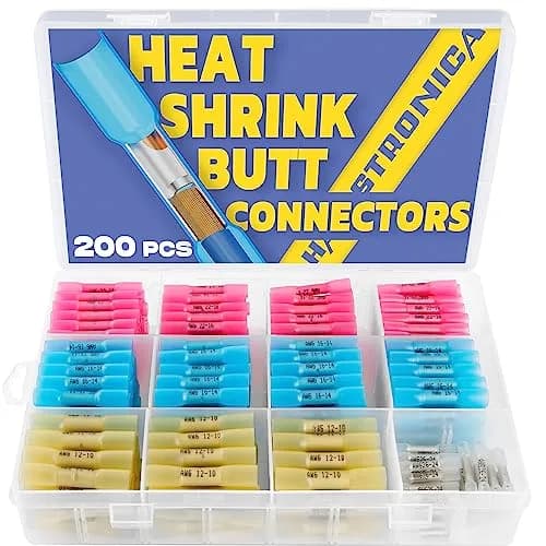 haisstronica 200PCS Marine Grade Heat Shrink Wire Butt Connectors 26-10 AWG | Waterproof Tinned Copper Splice thumbnail 1