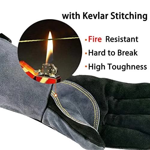 WZQH 16-inch Heat Resistant Welding Gloves, Large, Black-Gray | CTC Level 4 Certified thumbnail 3