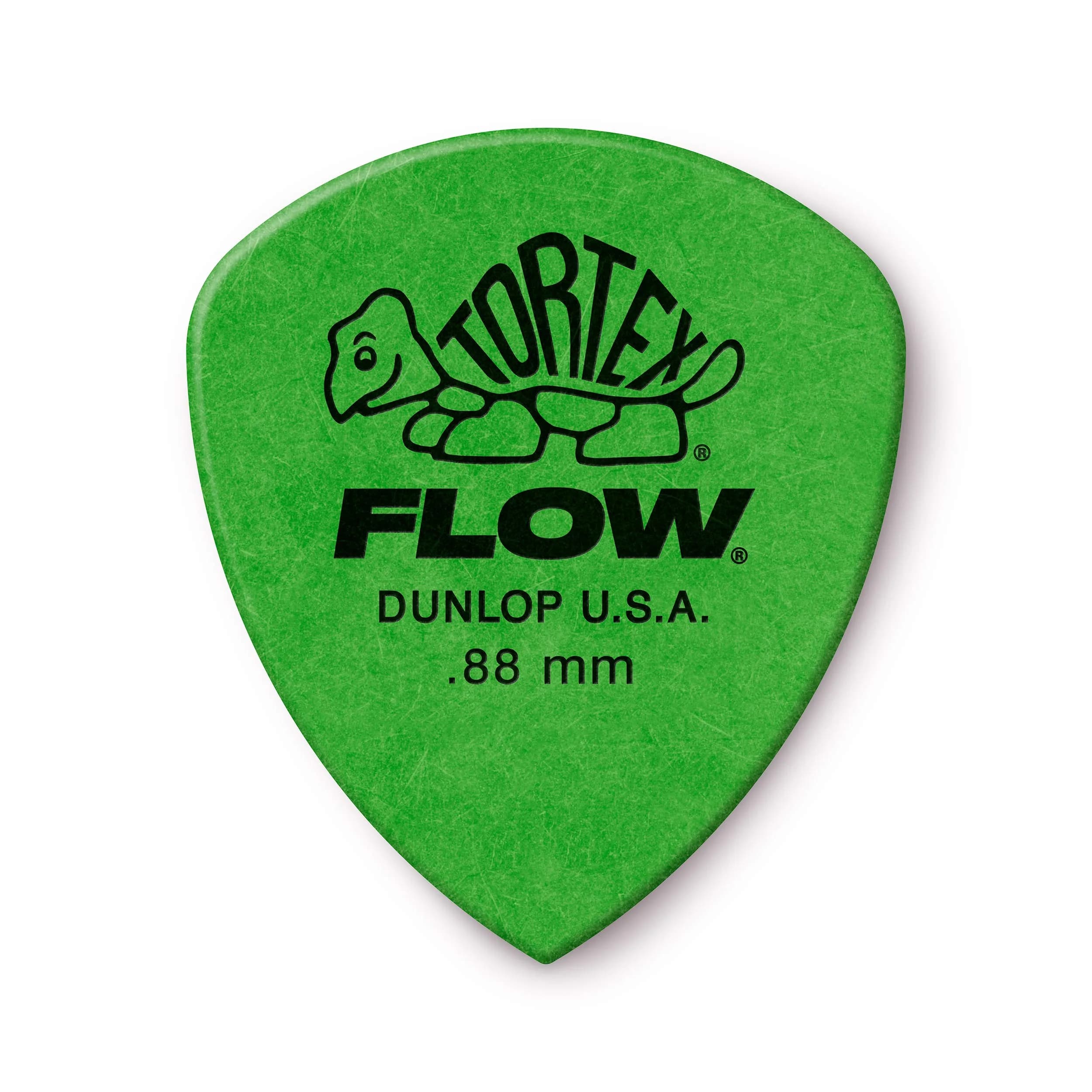 Jim Dunlop Tortex® Flow® Pick .88MM | Bright, Snappy Attack, Durable, Made in USA — Green