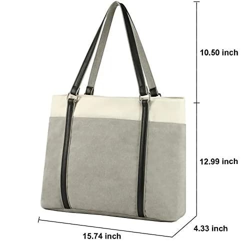 BAG WIZARD Laptop Tote Bag for Women, 15.6 Inch Work Bag with Laptop Compartment and Zipper, 14L (0.49 cu ft) | Organized Carry-On for Office & Travel thumbnail 4