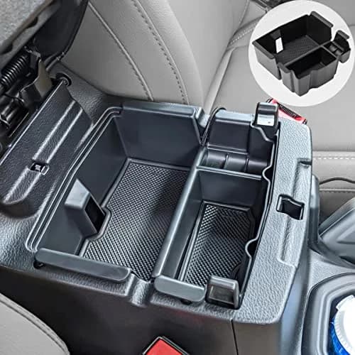 EDBETOS Center Console Organizer Tray for Jeep Wrangler JL/JT 2018-2024 | Black ABS Plastic with Rubber Liner thumbnail 1