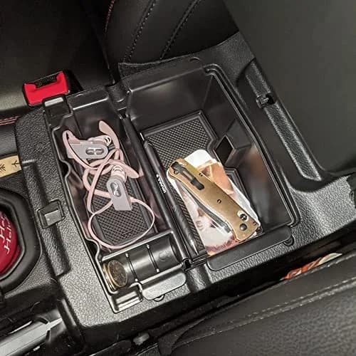 EDBETOS Center Console Organizer Tray for Jeep Wrangler JL/JT 2018-2024 | Black ABS Plastic with Rubber Liner thumbnail 2