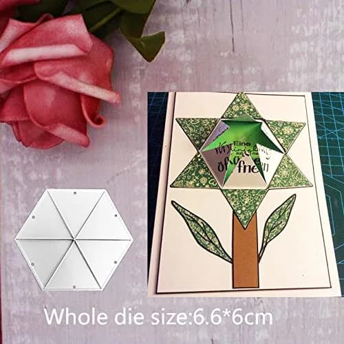 DIY Scrapbooking Artist 1 Pcs Center Pop Up Hexagon Cutting Dies | High-Quality Carbon Steel (1 set, Silver, 10g) thumbnail 7