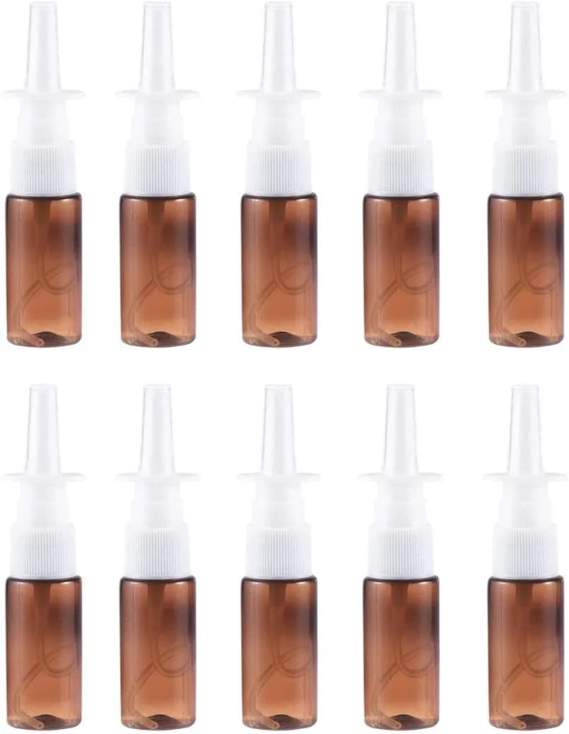 ARTIBETTER Refillable Spray Bottle 15ml | Leakproof Amber Plastic for Travel & Home — Brown