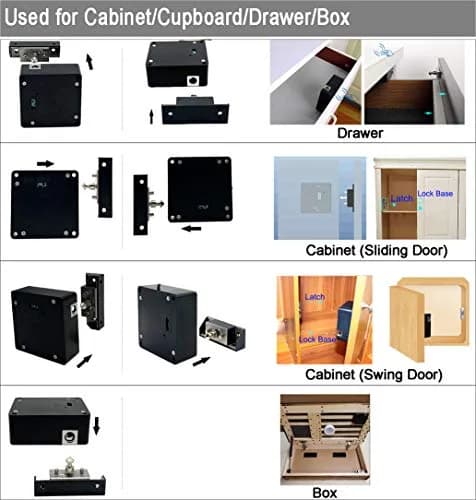 WOOCH RFID Lock Electronic Cabinet Lock 2 Pack | Hidden DIY Lock with USB Cable for Wooden Cabinets thumbnail 6
