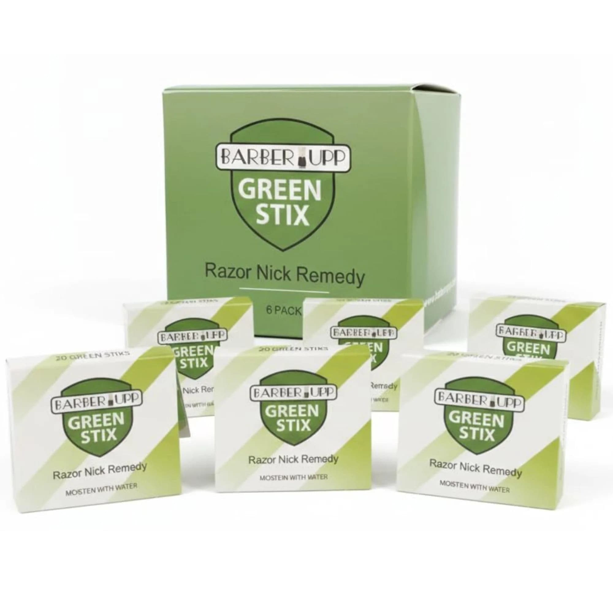 BARBERUPP Styptic Sticks for Razor Nicks 6 Pack | Stops Bleeding Fast, Sanitary & Fragrance-Free (120 Sticks) — Clear