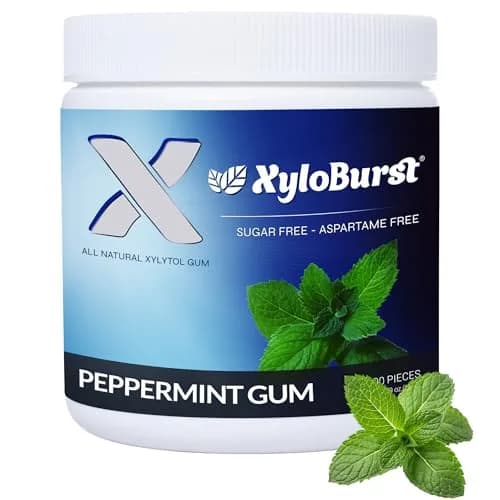 XyloBurst Peppermint Xylitol Chewing Gum 300 Pieces (100 Count Jar, Pack of 3) | Sugar-Free, Gluten-Free, Keto Friendly thumbnail 2