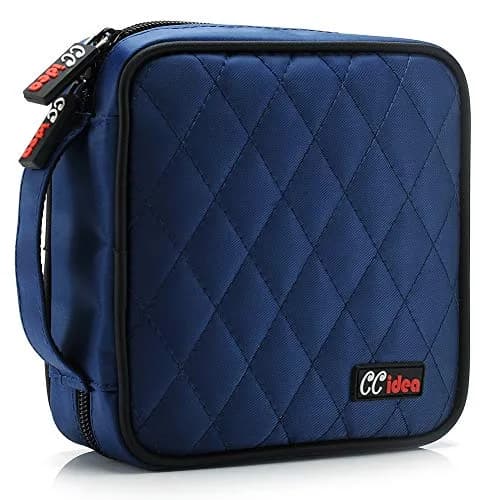 CCidea CD DVD Case Holder, Blue | Multiple Capacity Disc Organizer, Anti-Scratch & Portable (40/96/200 discs) thumbnail 1