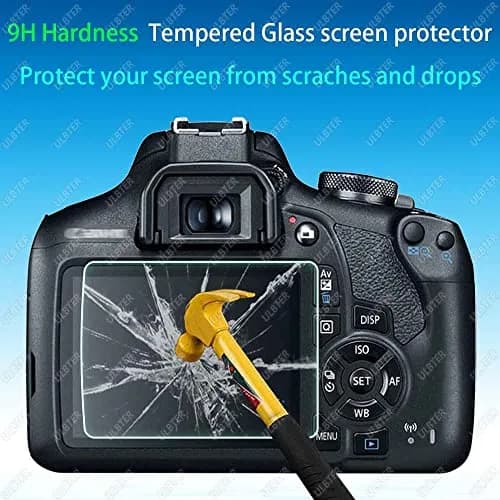 ULBTER Screen Protector for Canon EOS Rebel T7 T6 T5 2000D Camera | 3+2 Pack, 9H Tempered Glass, HD Clarity, Bubble-Free thumbnail 3