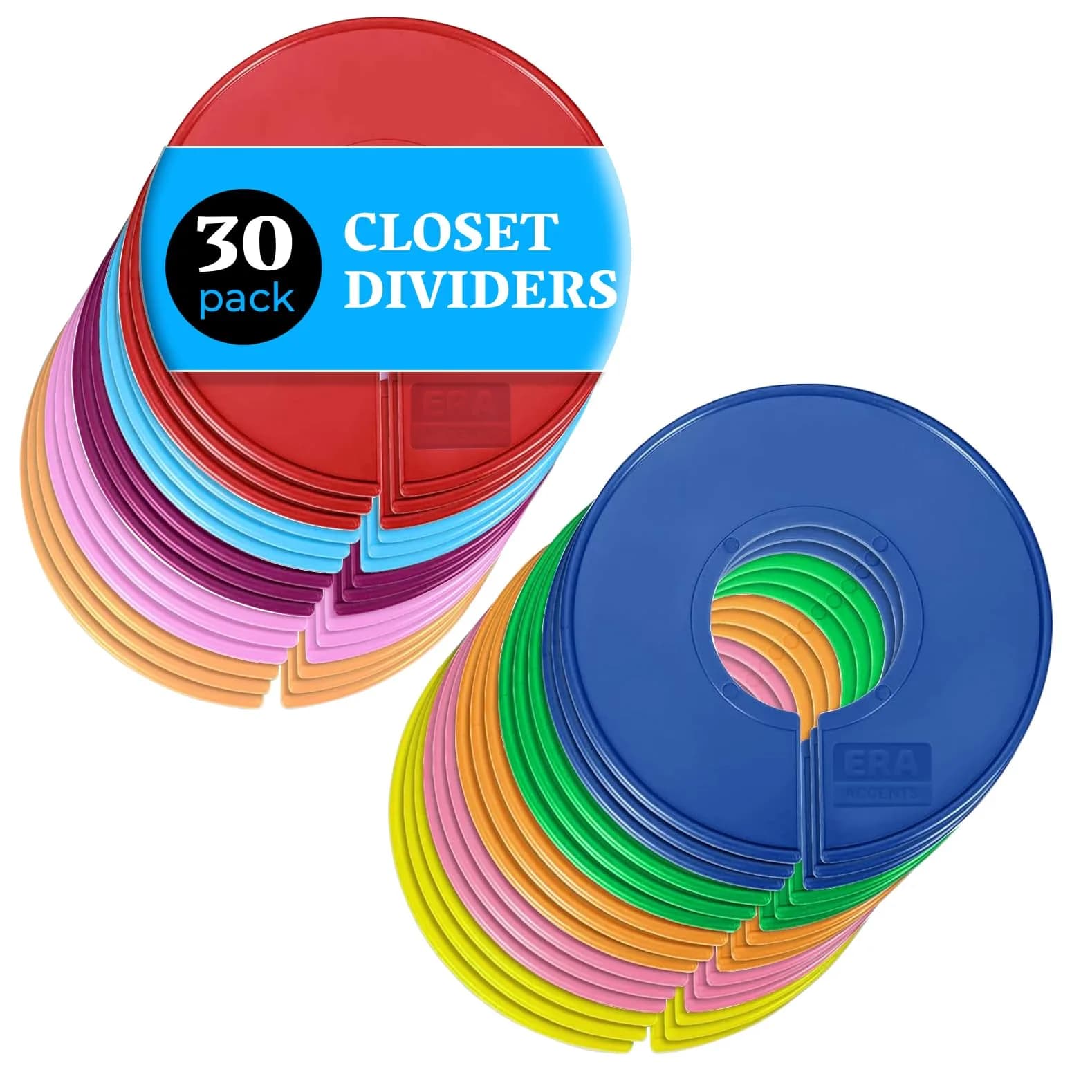 ERA Accents 30 Color Closet Dividers for Hanging Clothes | Organize Baby to Adult Wardrobes — Ten Colors