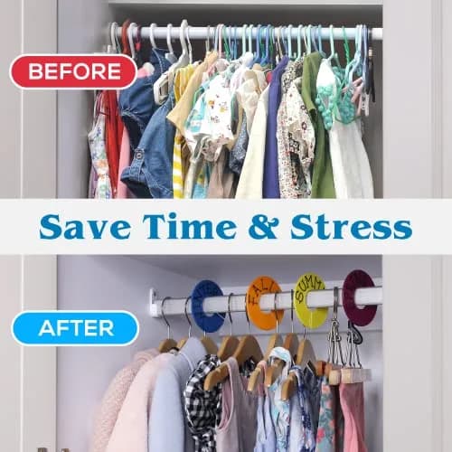 ERA Accents 30 Color Closet Dividers for Hanging Clothes | Organize Baby to Adult Wardrobes thumbnail 4