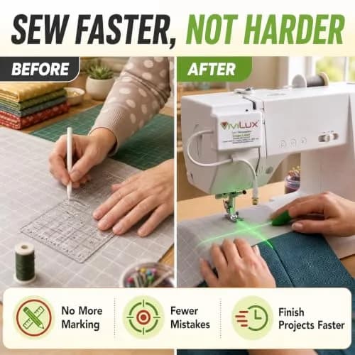 ViviLux Green Laser Guide for Sewing & Quilting, Rechargeable, Magnetic Mount, 20+ Hr Battery thumbnail 7
