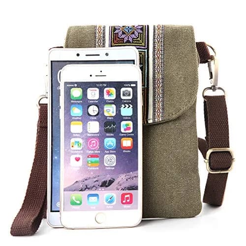 SILKAREA Boho Embroidered Small Crossbody Bag Cell Phone Purse for Women, 20cm (7.9") x 14cm (5.5") | Vintage Ethnic Style thumbnail 5