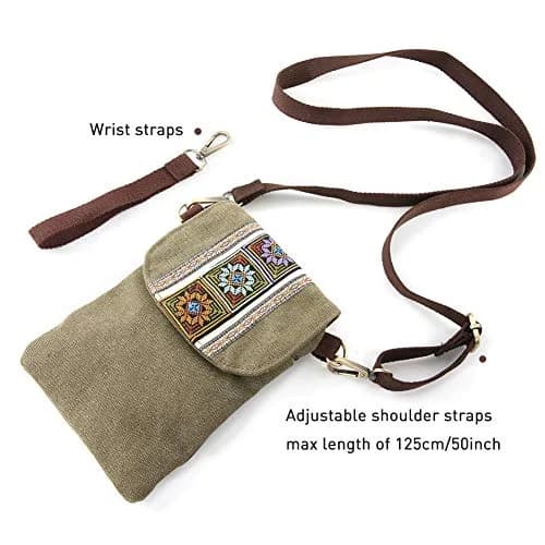 SILKAREA Boho Embroidered Small Crossbody Bag Cell Phone Purse for Women, 20cm (7.9") x 14cm (5.5") | Vintage Ethnic Style thumbnail 7