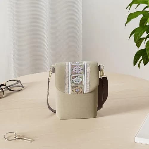 SILKAREA Boho Embroidered Small Crossbody Bag Cell Phone Purse for Women, 20cm (7.9") x 14cm (5.5") | Vintage Ethnic Style thumbnail 2