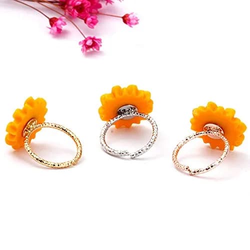 Suoirblss Jewelry Set of 5 Sunflower Faux Pearl Leaf Chain Rose Gold | Adjustable & Eye-Catching (70-120 chars) thumbnail 6