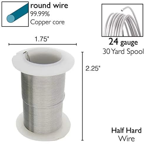 The Beadsmith Copper Jewelry Wire 24 Gauge Titanium Color 27.43 m (30 Yd) | Tarnish-Resistant for Crafts thumbnail 4
