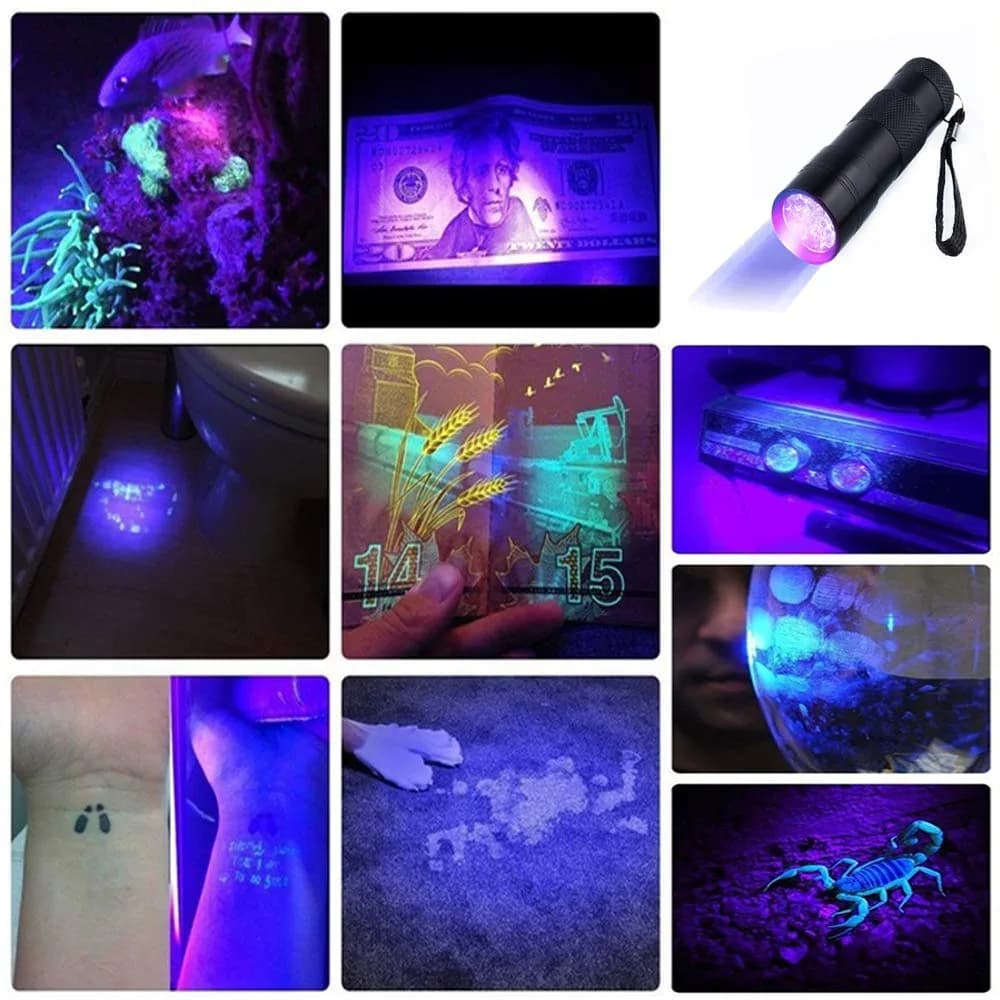 Optimal Shop UV Blacklight Flashlight 6 Pack 12 LED | Durable Aluminum Alloy Body - view 6