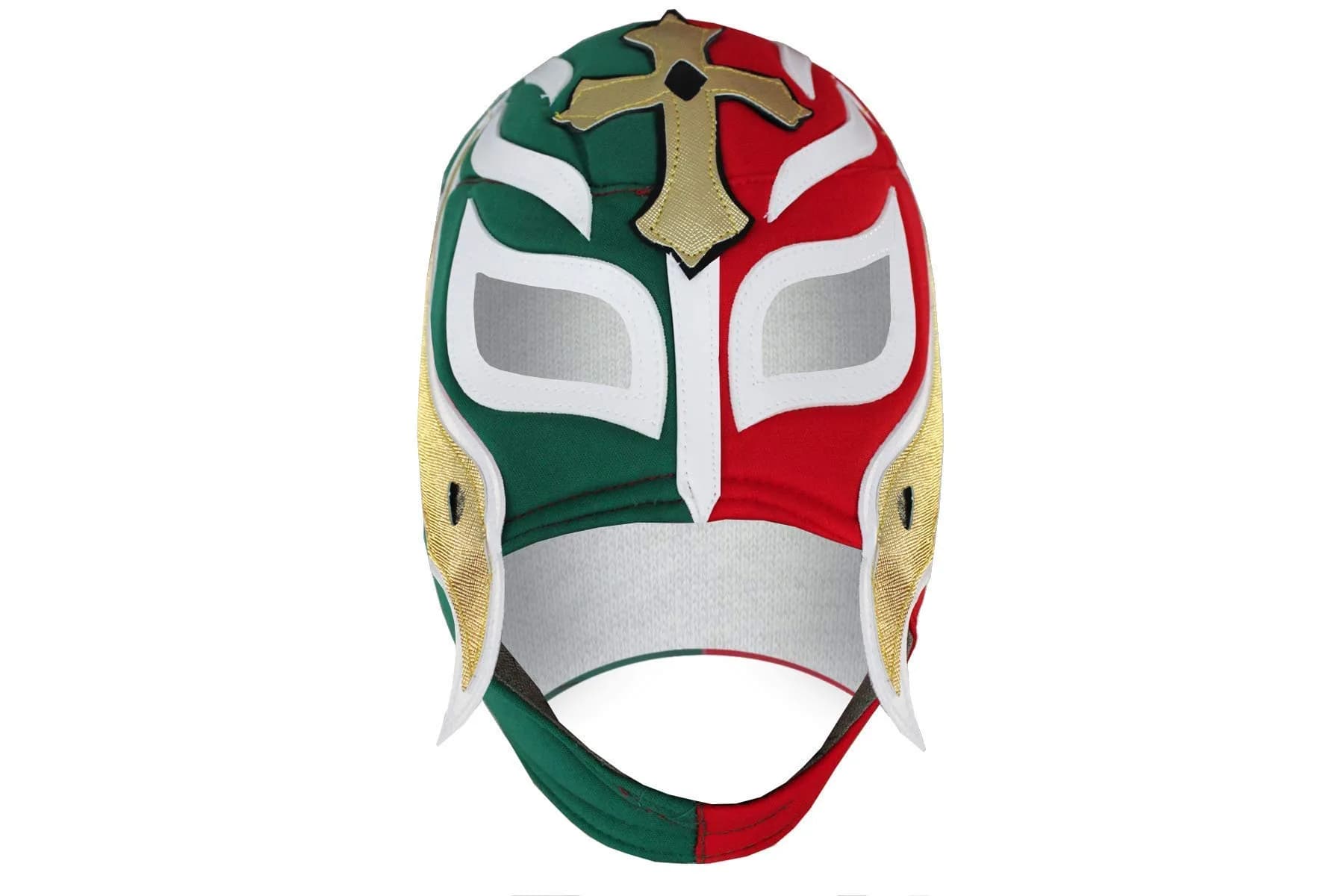 Make It Count Rey Misterio Lucha Libre Mask PRO Fit Adult Mask Green Red Design One Size Fits Most Adjustable Back Lace - main product image