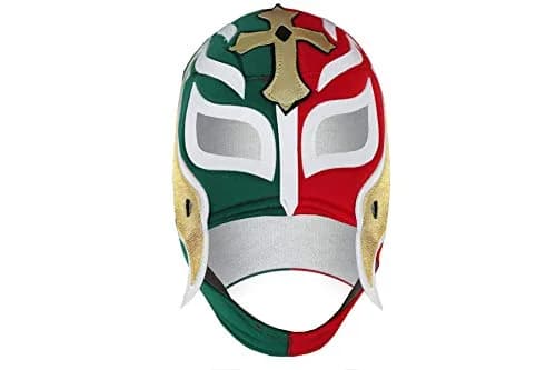 Make It Count Rey Misterio Lucha Libre Mask PRO Fit Adult Mask Green Red Design One Size Fits Most Adjustable Back Lace thumbnail 1