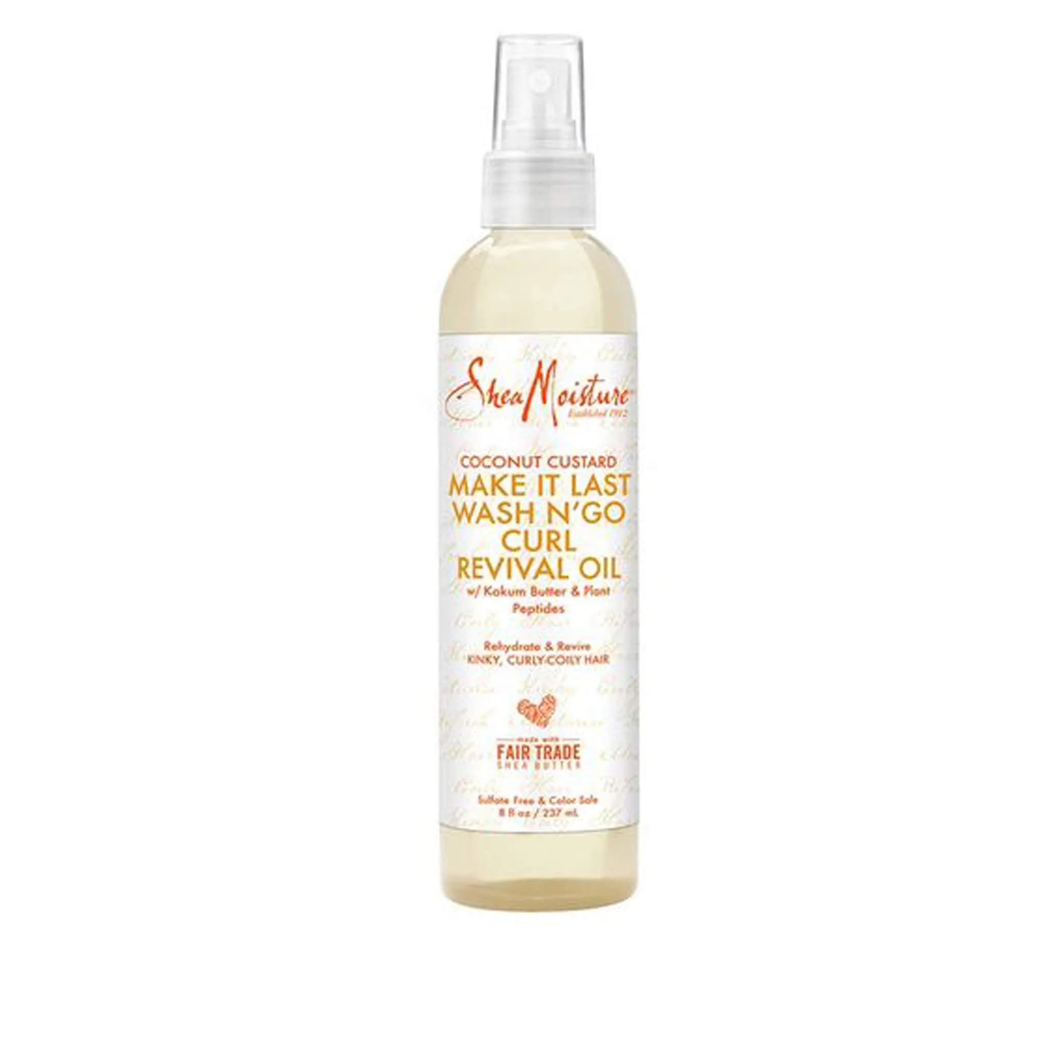 Shea Moisture Coconut Custard Curl Revival Oil 237ml (8 Fl Oz) | Revives Curls for All Hair Types - main product image