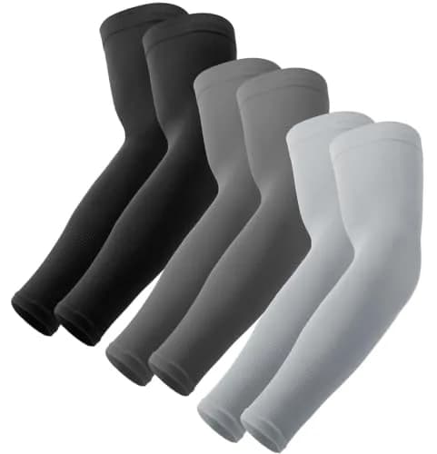OutdoorEssentials UPF 50+ Cooling Arm Sleeves (3 Pairs, Multi) | Blocks 98% UV Rays thumbnail 1