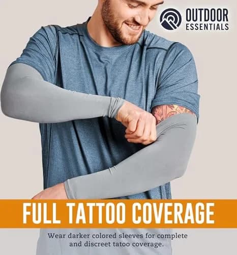 OutdoorEssentials UPF 50+ Cooling Arm Sleeves (3 Pairs, Multi) | Blocks 98% UV Rays thumbnail 4