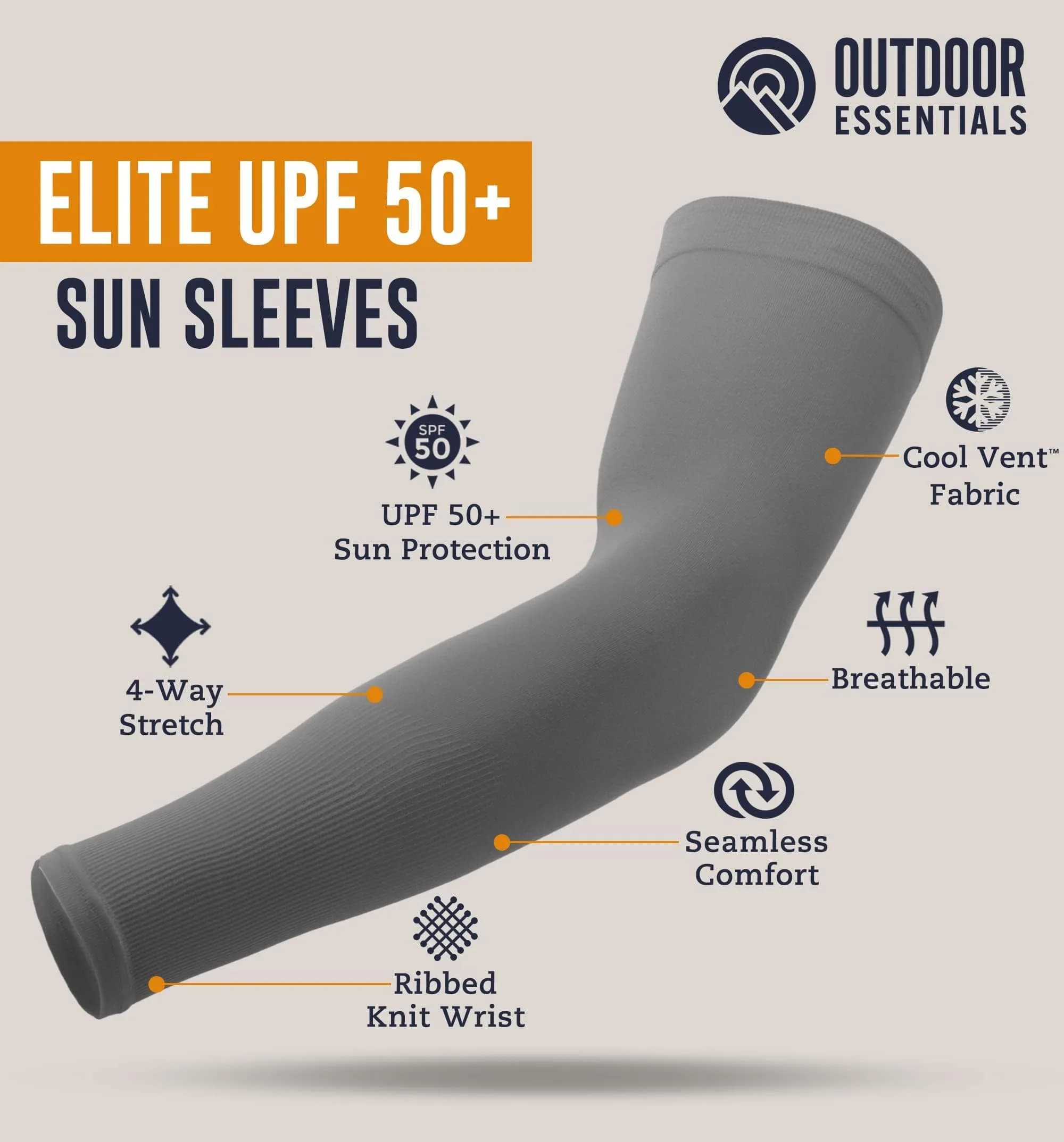 OutdoorEssentials UPF 50+ Cooling Arm Sleeves (3 Pairs, Multi) | Blocks 98% UV Rays - view 6