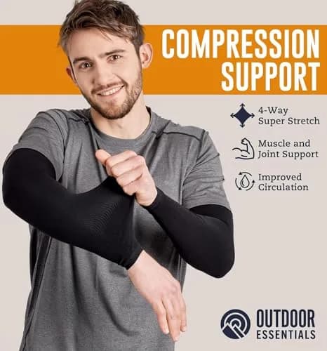OutdoorEssentials UPF 50+ Cooling Arm Sleeves (3 Pairs, Multi) | Blocks 98% UV Rays thumbnail 3