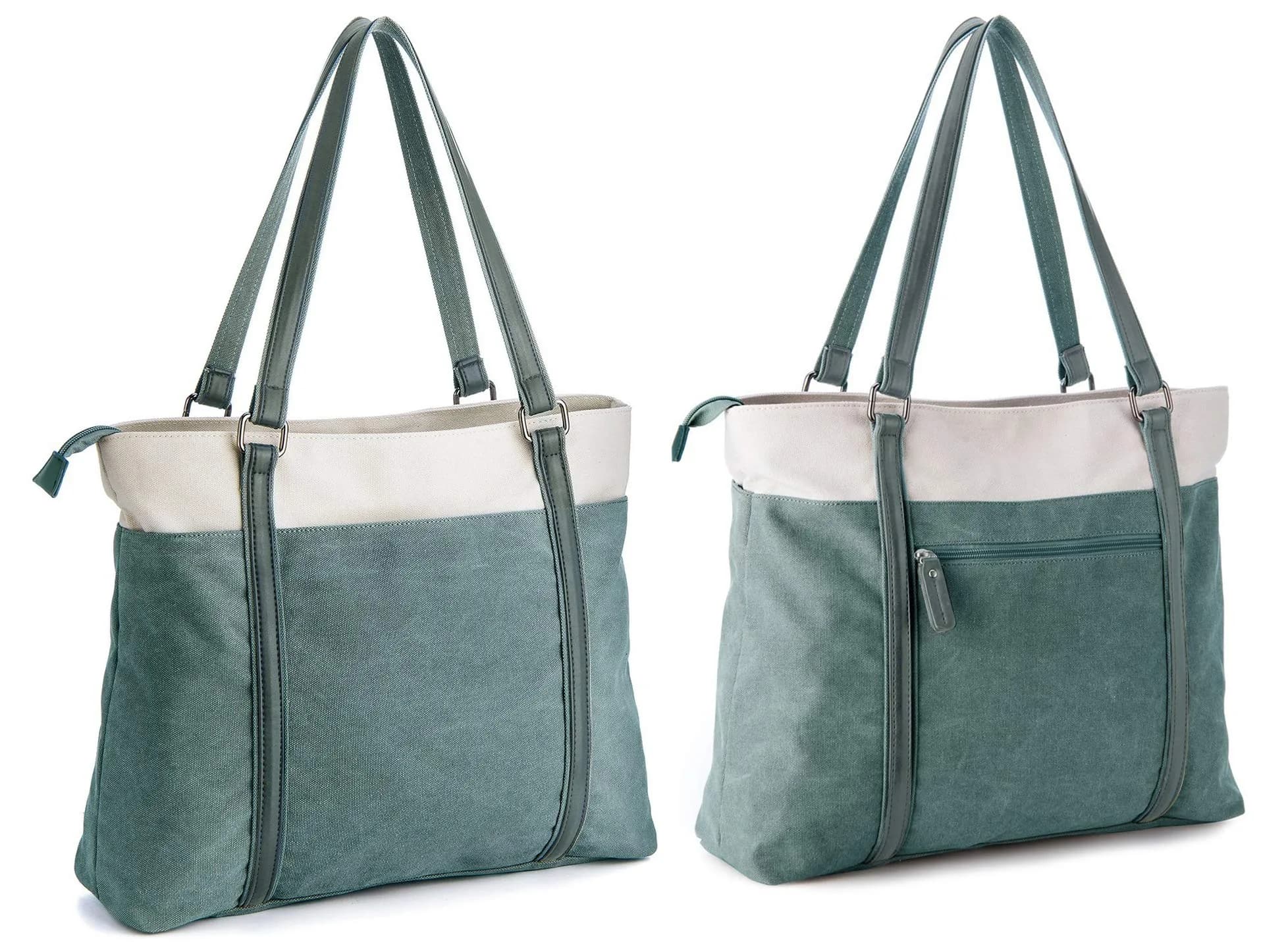 BAG WIZARD Laptop Tote Bag for Women, 15.6 Inch Work Bag with Laptop Compartment and Zipper, Canvas Computer Tote | 39.5 cm (15.6 Inch) Laptop Tote - view 6