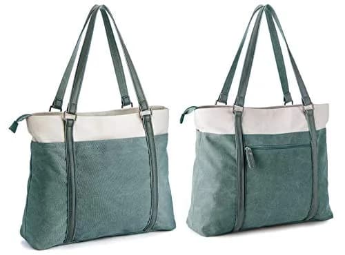 BAG WIZARD Laptop Tote Bag for Women, 15.6 Inch Work Bag with Laptop Compartment and Zipper, Canvas Computer Tote | 39.5 cm (15.6 Inch) Laptop Tote thumbnail 6