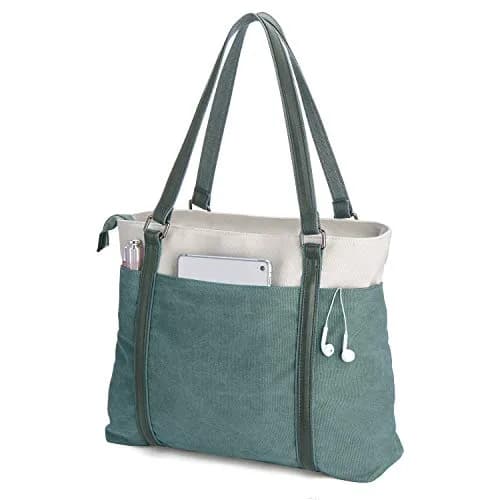 BAG WIZARD Laptop Tote Bag for Women, 15.6 Inch Work Bag with Laptop Compartment and Zipper, Canvas Computer Tote | 39.5 cm (15.6 Inch) Laptop Tote thumbnail 1