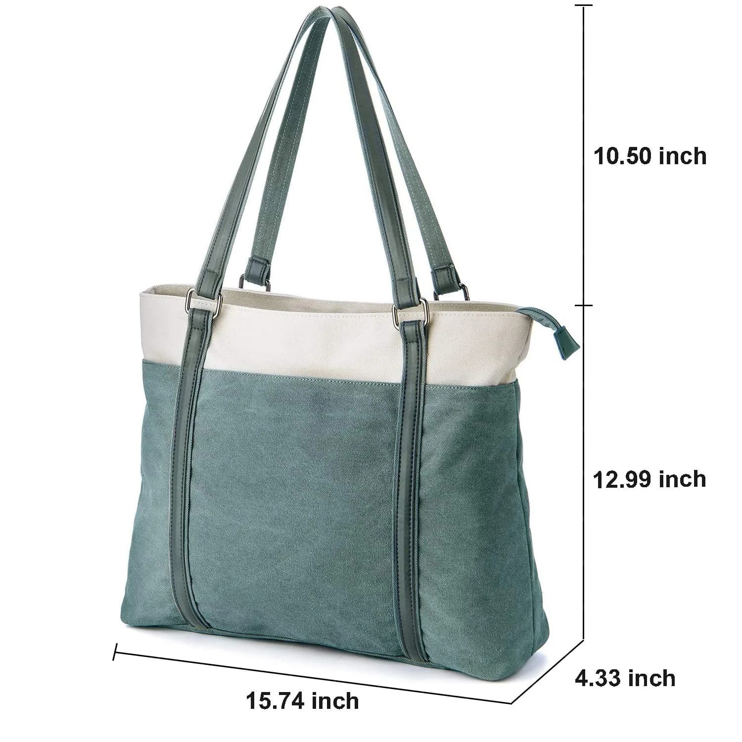 BAG WIZARD Laptop Tote Bag for Women, 15.6 Inch Work Bag with Laptop Compartment and Zipper, Canvas Computer Tote | 39.5 cm (15.6 Inch) Laptop Tote - view 3