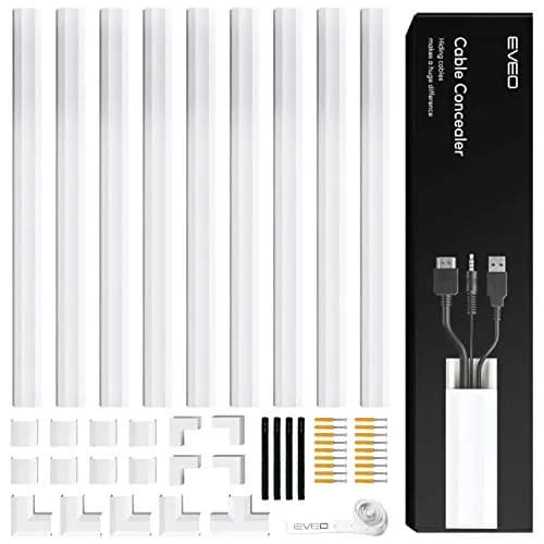 EVEO Cable Hider Wall 153" (12.75 ft) | Paintable Cord Concealer for Clean Walls thumbnail 1