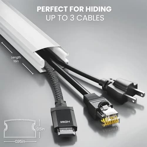 EVEO Cable Hider Wall 153" (12.75 ft) | Paintable Cord Concealer for Clean Walls thumbnail 3