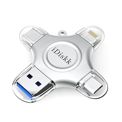 iDiskk 256GB MFi Photo Stick & Memory Drive for iPhone/iPad/Android/PC | USB 3.0, USB-C, Lightning, Micro USB thumbnail 1