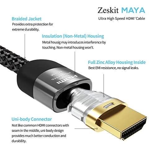 Zeskit Maya Ultra High Speed HDMI Cable 3m (10ft) | Certified 8K 48Gbps 4K120Hz for Gaming & Home Theatre thumbnail 4
