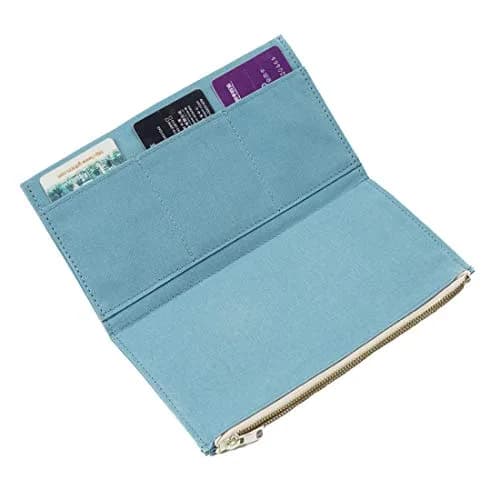 Moterm Canvas Zipper Pocket Insert Pouch for Travelers Notebook | Organizer & Card Holder (Standard Size Skyblue) thumbnail 1