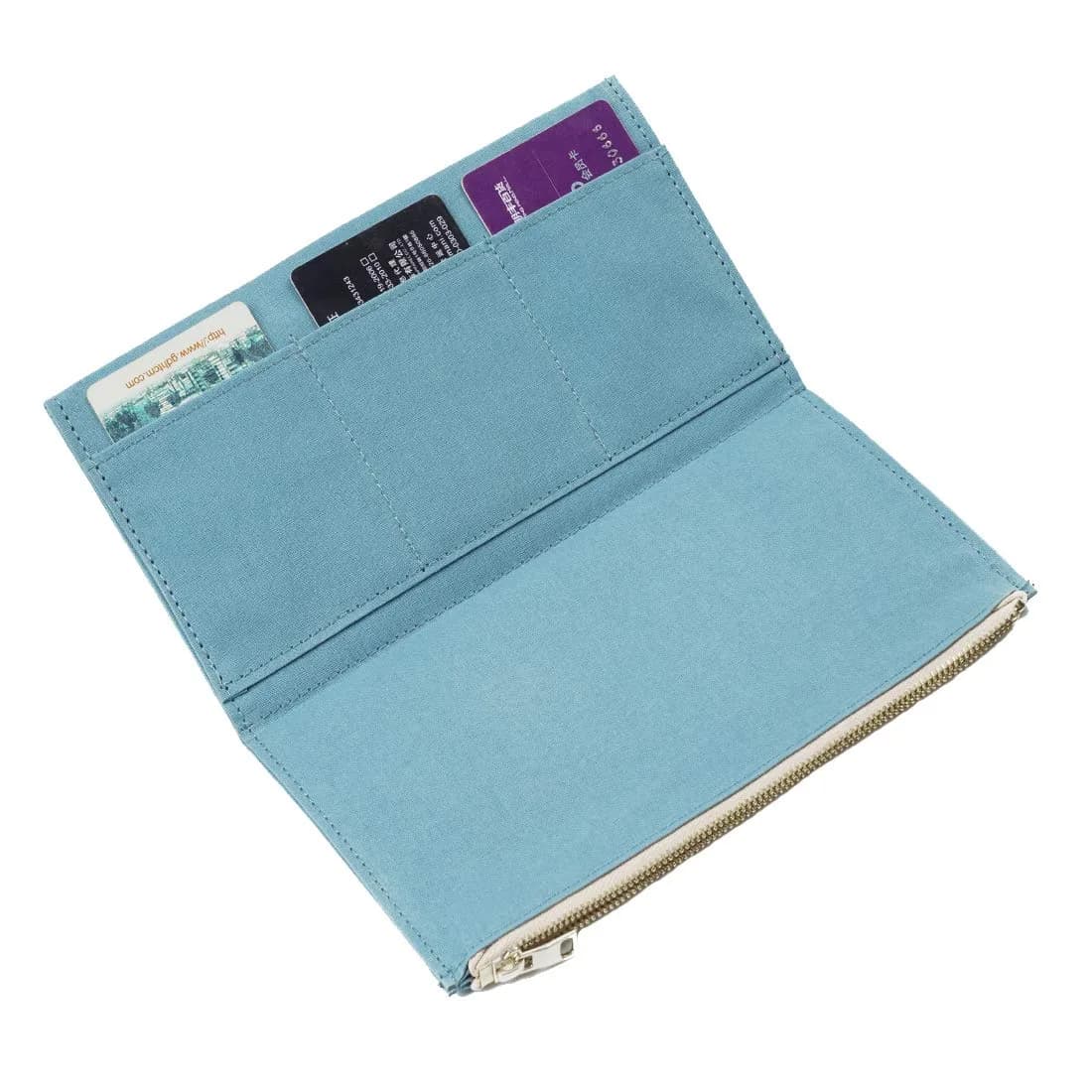 Moterm Canvas Zipper Pocket Insert Pouch for Travelers Notebook | Organizer & Card Holder (Standard Size Skyblue)