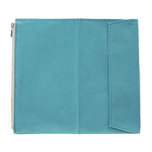 Moterm Canvas Zipper Pocket Insert Pouch for Travelers Notebook | Organizer & Card Holder (Standard Size Skyblue) thumbnail 3