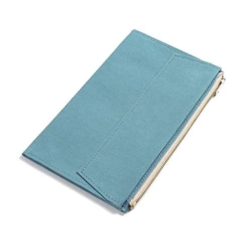 Moterm Canvas Zipper Pocket Insert Pouch for Travelers Notebook | Organizer & Card Holder (Standard Size Skyblue) thumbnail 4