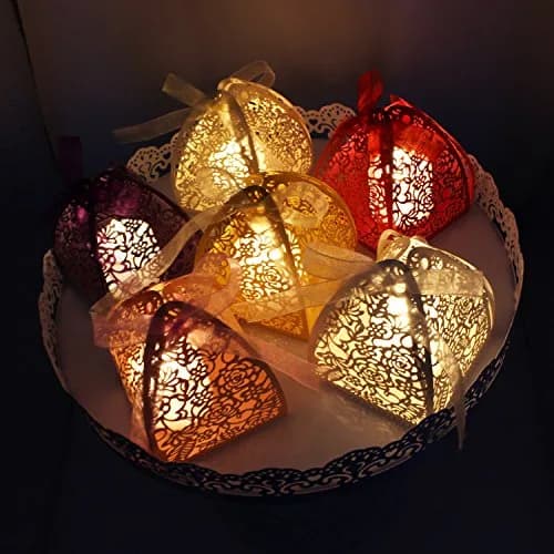 KPOSIYA White Gift Wrap Pack of 100 | Laser Cut Rose Favor Boxes for Weddings & Parties thumbnail 4