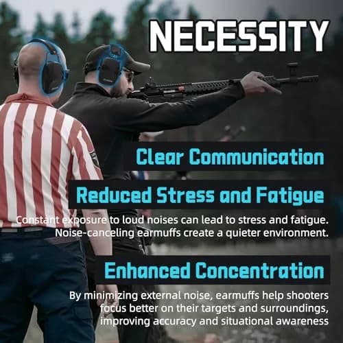 ZOHAN EM054 Electronic Ear Protection for Shooting Range with Sound Amplification Noise Reduction, Ear Muffs for Gun Range (Black) | NRR 22dB thumbnail 4