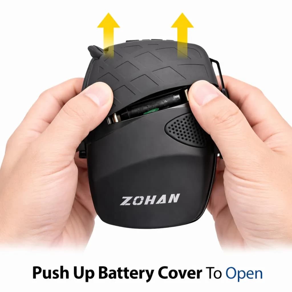 ZOHAN EM054 Electronic Ear Protection for Shooting Range with Sound Amplification Noise Reduction, Ear Muffs for Gun Range (Black) | NRR 22dB - view 7