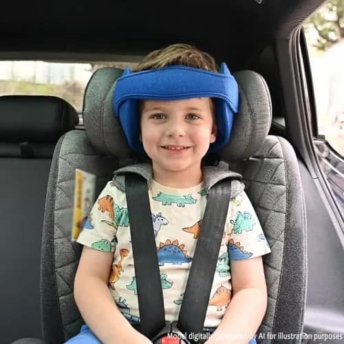 LETTON Adjustable Toddler Car Seat Head Support Band, Infants and Baby Head Support Blue 15.6 cm (5.9 in) | Safety Neck Relief for Travel thumbnail 5